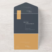 MINIMAL SCANDI FUN SCHWARZE BURNT ORANGE WEDING ALL IN ONE EINLADUNG (Außenbereich)