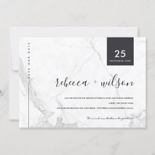 MINIMAL SCANDI MARBLE STONE TEXTURE TYPOGRAPHIE SAVE THE DATE