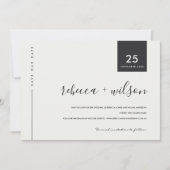 MINIMAL SCANDI MODREN, SCHWARZ UND WEISS SAVE THE DATE (Vorderseite)