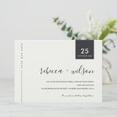MINIMAL SCANDI MODREN, SCHWARZ UND WEISS SAVE THE DATE (Stehend Vorderseite)