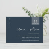 MINIMAL SCANDI NAVY GRAU BLUE TYPOGRAPHY WEDD DANKESKARTE (Stehend Vorderseite)