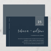MINIMAL SCANDI NAVY GRAU BLUE TYPOGRAPHY WEDD DANKESKARTE (Vorne/Hinten)