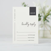 MINIMAL SCANDI SCHWARZ-WEISSE TYPOGRAPHIE WEDING R BEGLEITKARTE (Stehend Vorderseite)