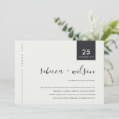 MINIMAL-SCANDI-SCHWARZE UND WEISSE TYPOGRAFIE-WEDD DANKESKARTE (Stehend Vorderseite)
