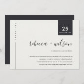 MINIMAL-SCANDI-SCHWARZE UND WEISSE TYPOGRAFIE-WEDD DANKESKARTE (Vorne/Hinten)