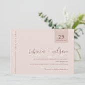 MINIMAL SCANDI SOFT BLUSH PEACH PINK TYPOGRAPHIE SAVE THE DATE (Stehend Vorderseite)