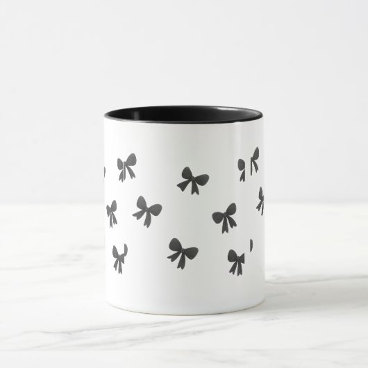 Minimal Scattered Bow Pattern Mug –Cute Aesthetics Tasse (Zentrum)