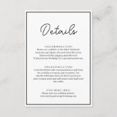 Minimal schick Schwarz und Weiß Elegante Hochzeit Begleitkarte (Vorderseite)