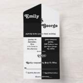 Minimal schick Schwarz und Weiß Moderne einfache H All In One Einladung (Innen Boden)