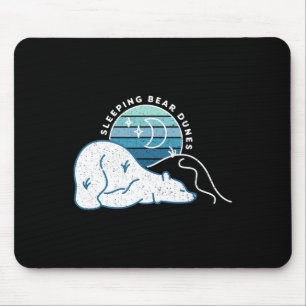 Minimal Schlafbärenduschen Retro Sunset Michigan Mousepad