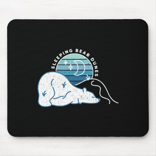 Minimal Schlafbärenduschen Retro Sunset Michigan Mousepad (Vorne)