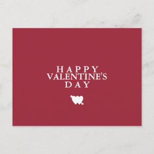 Minimal Schlicht Basic Simple Happy Valentine Day Feiertagspostkarte