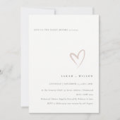 Minimal schlicht Blush Herzabend vor Einladung (Vorderseite)