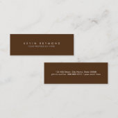 Minimal schlicht braun Beruflich Mini Visitenkarte (Vorne/Hinten)