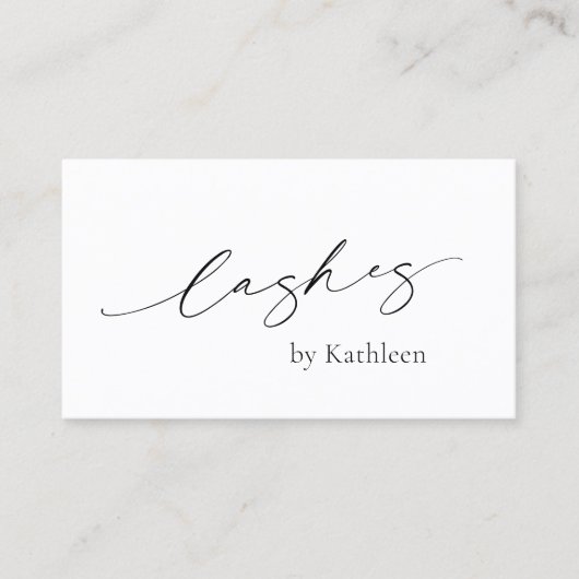 Minimal schlicht Elegant Lashes Visitenkarte (Vorderseite)