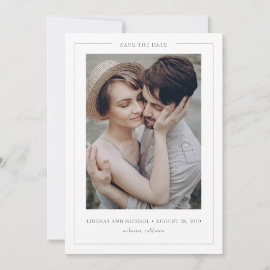 Minimal schlicht Elegant Modernes Save the Date Fo (Vorderseite)