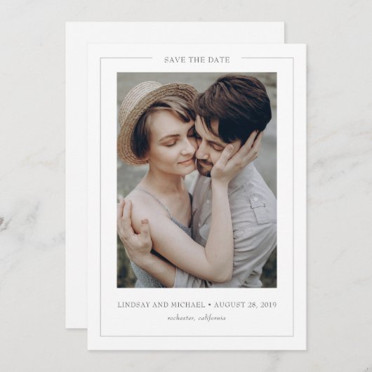 Minimal schlicht Elegant Modernes Save the Date Fo (Vorne/Hinten)