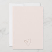 Minimal schlicht rosa Herzstück Verlobung einladen Dankeskarte (Rückseite)