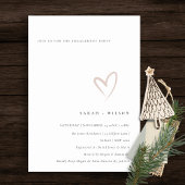 Minimal schlicht rosa Herzstück Verlobung einladen Dankeskarte