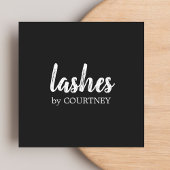 Minimal schlicht Schwarz-weiße Lashes Quadratische Visitenkarte