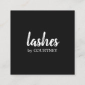 Minimal schlicht Schwarz-weiße Lashes Quadratische Visitenkarte (Vorderseite)