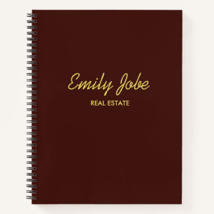 Minimal schlicht und elegant braun notizblock