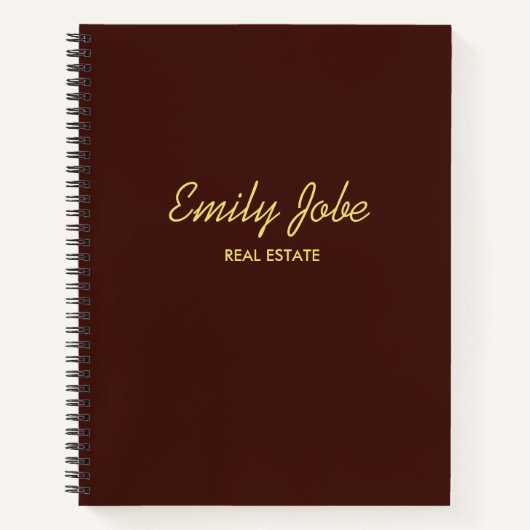 Minimal schlicht und elegant braun notizblock (Vorderseite)