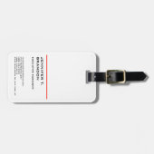 Minimal Schlichte rote Linie Weiße Moderne Berufli Gepäckanhänger (Vorderseite horizontal)