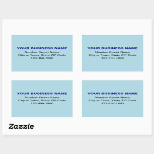 Minimal Schlichte Texte Business Brand on Light Bl Rechteckiger Aufkleber