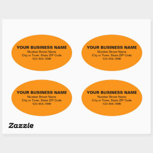 Minimal Schlichte Texte Business Brand on Orange C Ovaler Aufkleber