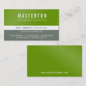 MINIMAL schlichtes Grüngrün Visitenkarte (Vorne/Hinten)