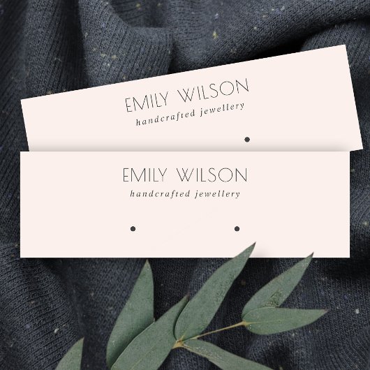 Minimal schlichtes, rosa schwarzes Ohrring-Display Mini Visitenkarte