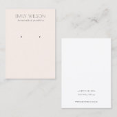 Minimal schlichtes, rosa schwarzes Ohrring-Display Visitenkarte (Vorne/Hinten)