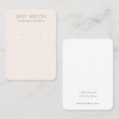 Minimal schlichtes, weiches Rosa, Ohrring Visitenkarte (Vorne/Hinten)