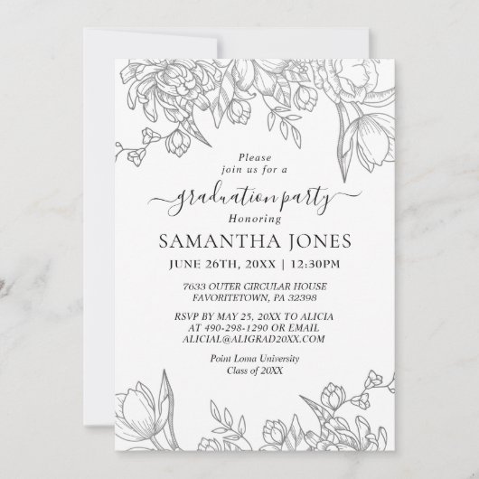 Minimal schöne Abschluss Einladung Vorlage (Vorderseite)