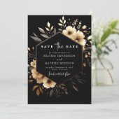 Minimal schöne Hochzeit mit Gold und Black Save The Date (Stehend Vorderseite)