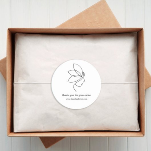 Minimal, Schönheit, Logo, Art White Runder Aufkleber