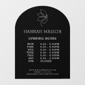 Minimal, Schönheit, Logo, Business, Öffnungszeiten Fensteraufkleber (Blatt)