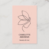 Minimal, Schönheit, Logo, Line Art, Blush Visitenkarte (Vorderseite)