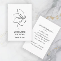 Minimal, Schönheit, Logo, Line Art Business Card