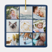 Minimal Schreibmaschine Einfaches Foto Collage Gri Keramikornament (Rückseite)