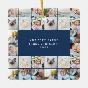 Minimal Schreibmaschine Einfaches Foto Collage Gri Keramikornament