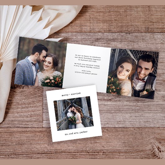 Minimal-Schreibmaschine | Leichtes und Verheiratet Dreifach Gefaltete Urlaubskarte