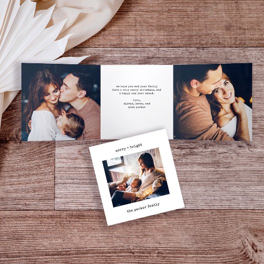 Minimal-Schreibmaschine | Merry and Bright Multi F Dreifach Gefaltete Urlaubskarte