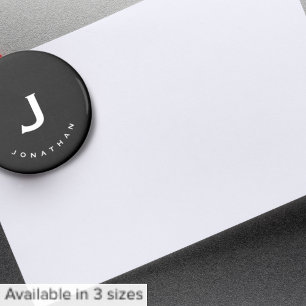 Minimal Schwarz Classic Monogram Round Magnet