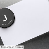 Minimal Schwarz Classic Monogram Round Magnet