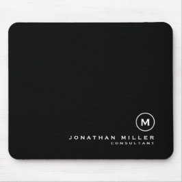 Minimal Schwarz Classic Monogramm Mousepad