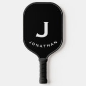 Minimal Schwarz Classic Monogramm Pickleball Schläger (Vorderseite)