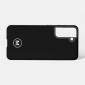 Minimal Schwarz Classic Monogramm Samsung Galaxy Hülle (Rückseite (Horizontal))