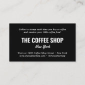 Minimal schwarz einfach Ihr Logo-Shop Loyalität Treuekarte (Rückseite)